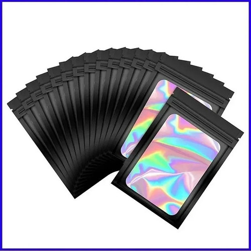 50pcs holographic mylar zip - 50pcs,