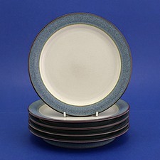 Five Denby Storm Grey/Plum Side/Tea Plates (2000s) 18cm/7" Diameter