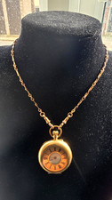 Antique 14ct Gold Swiss Pocket Watch half hunter & 9ct Watch Chain