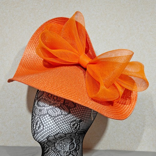 Orange straw bow - orange,