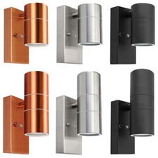 Dusk Till Dawn Sensor Outdoor Single or Up Down Wall Light Stainless Steel IP65