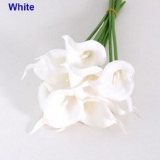 10pcs Calla Lily Bridal Wedding Bouquet Lataex Real Touch Artificial Flower Home