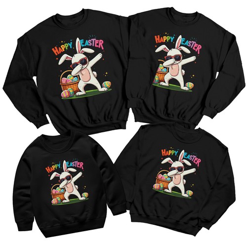 Family bunny dab happy - bunny,