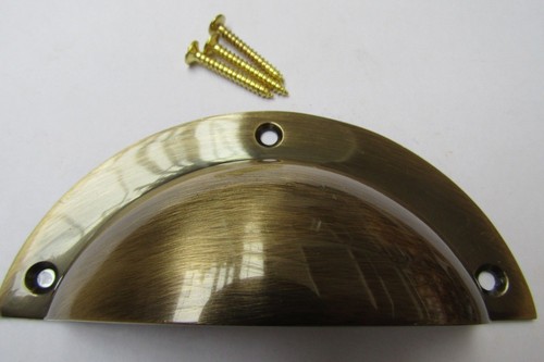 Large solid brass cup cupped - large,