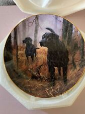 LABRADOR DOG PLATE  HOT ON THE TRAIL FRANKLIN MINT PERFECT BOXED