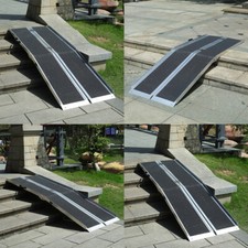 Portable Wheelchair Threshold Ramp Aluminium Multi-fold Suitcase Ramps Non-slip
