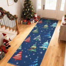 Blue 2x6 Runner Rug, Washable