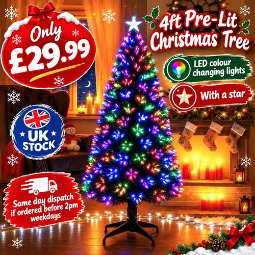 4ft fibre optic christmas tree - 4ft,