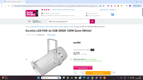 Eurolite led par cob 3000k - eurolite, par-64