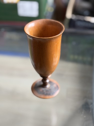Vintage turned wooden goblet