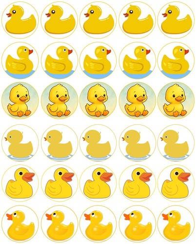 Yellow ducks cupcake toppers - yellow,