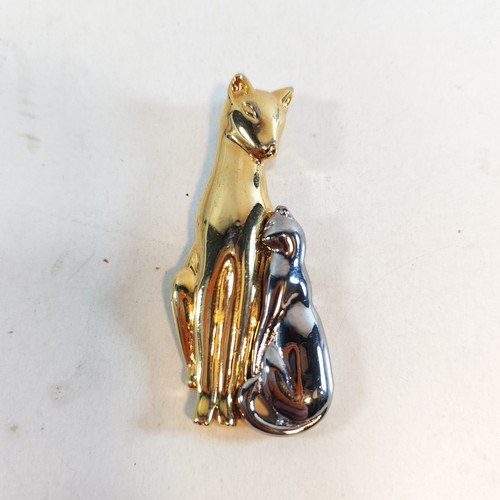 Vintage silver gold siamese - vintage,