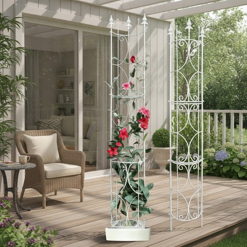 Metal garden trellis set - garden,
