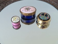 Antique Halcyon Days Bilston & Battersea Oval Trinket box & Small Pill Boxes