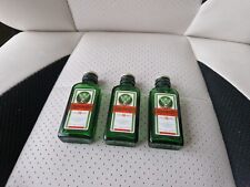 3x Jagermeister Empty Mini Green Glass Bottles With Lids 20cl 