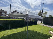 mastercanopy gazebo 3x5m dual half awnings canopy light grey
