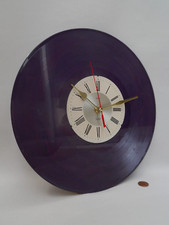 PURPLE ALBUM RECORD WALL CLOCK, Vintage 60's SMITHS FACE Retro AA BATTERY QUARTZ