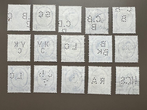 Wilding perfins stamps x - wilding,