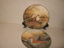 2 x  PORTRAITS OF NATURE  PLATES   - OTTER & STOAT    -  BRADFORD EXCHANGE