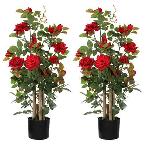 90cm artificial rose tree set - 90cm,