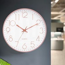 12" MODERN WALL CLOCK ROSE