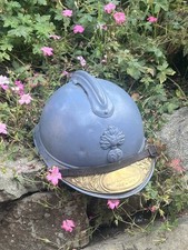 WW1 FRENCH ADRIAN HELMET WITH LINER / CHIN STRAP & SOUVENIR PLAQUE