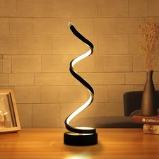 ELINKUME Dimmable LED Spiral Table Lamp - 12W Warm White Eye-Caring LED Black 08