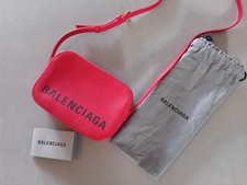 BALENCIAGA: Small Cross Body Camera Bag. Red Leather.