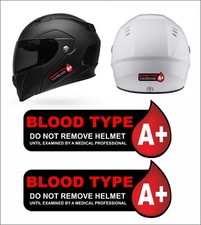 motorcycle helmet blood type stickers graphic decals