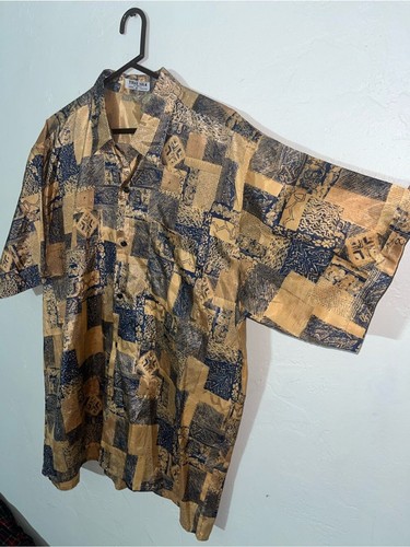 Vtg thai silk patchwork - thai, button