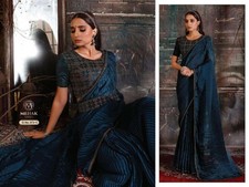 Satin Silk Pleated Saree with