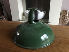VINTAGE 9" GREEN ENAMEL LAMP