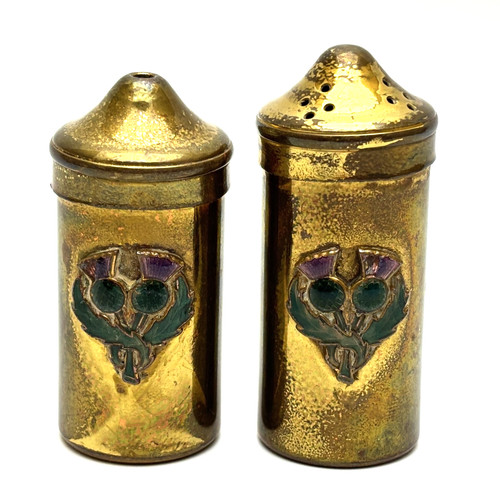 Vintage brass salt and - salt,