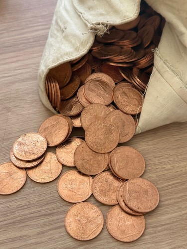 1967 one penny coins x50 - penny,