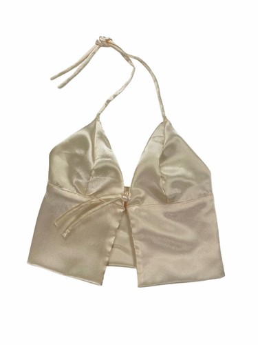 Satin cutout top - satin,