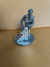 English Miniatures Bricklayer Fine Art Sculpture Tradesman Pewter Vintage
