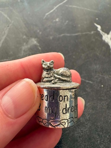 Silver plated miniature cat - silver,