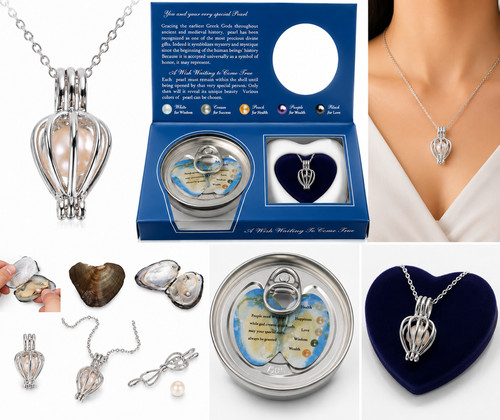 Wish pearl necklace gift set - gift,