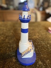 Lighthouse Model wooden approx 1:76, OO/HO Dock Side Railway Diorama 25cm tall