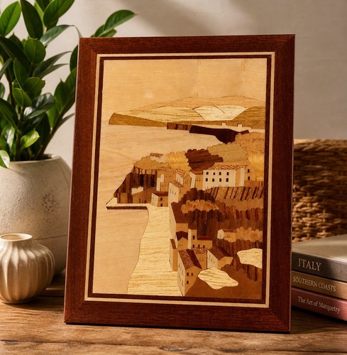 Vintage italian marquetry - marquetry, wood