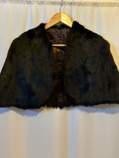 Vintage real fur cape brown