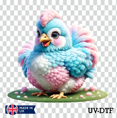 Fluffy cartoon chicken dtf - chicken, uv