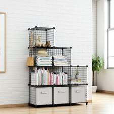Black Storage Unit Homidec 9 Cube DIY Metal Mesh Large Modular Home Organiser