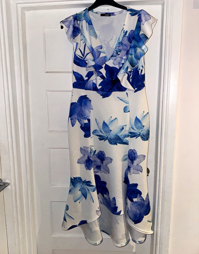 Quiz size white blue - size, floral