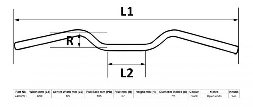 Mps handlebar black - 7/8'',