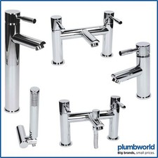 Modern Chrome Bathroom Sink Twin Taps Bath Filler Shower Mixer Basin Mini Mixer