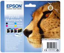 EPSON T0711 T0712 T0713 T0714 (T0715)  Cheetah Ink Cartridges lot Vat Included