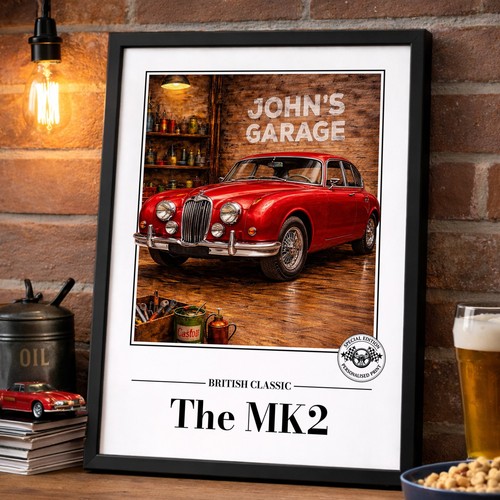 Personalised jaguar mk2 - mk2, print