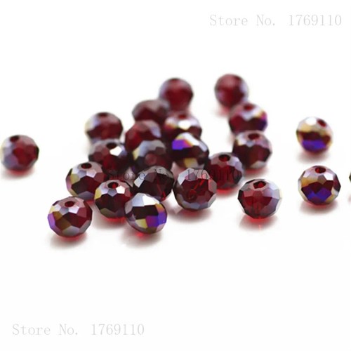Faceted rondelle crystal glass - faceted,