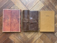 3x Journals. Leather Plain